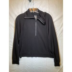 Danskin Women's Sweatshirt Black 1/4 Zip Soft Cozy Active Yoga Hiking Jacket L